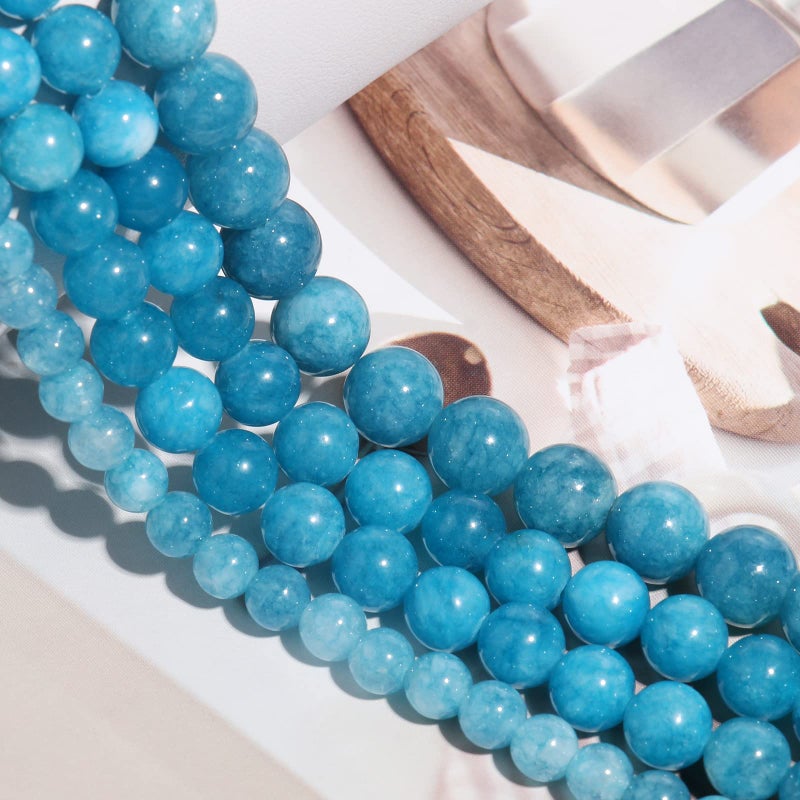 Yochus 10mm Blue Chalcedony Round Loose Beads Natural Stone Beads for Jewelry Making - Image 2
